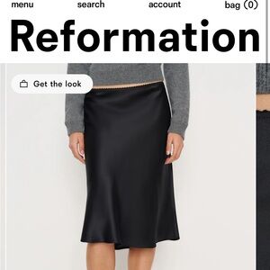 Reformation Layla Silk Knee Length Skirt
